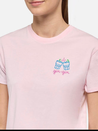 T-shirt Emilie in cotone con ricamo Gin Gin