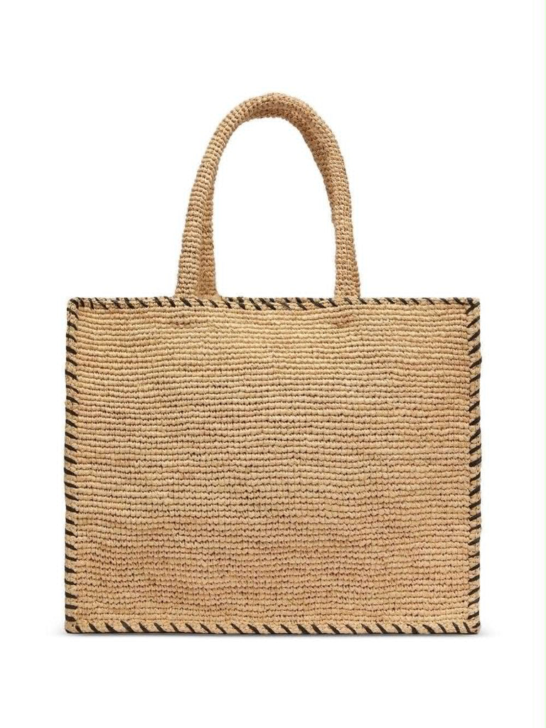 Borsa saint Barth Colette Beige Con Logo A Contrasto Con Nappa COL0013 09045L