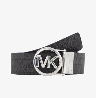 Cintura Michael Kors reversibile  nera con logo silver