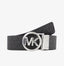 Cintura Michael Kors reversibile  nera con logo silver
