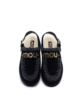 Scarpe MOU Bounce clog back strap lette BKBK MU.FW531026A Black
