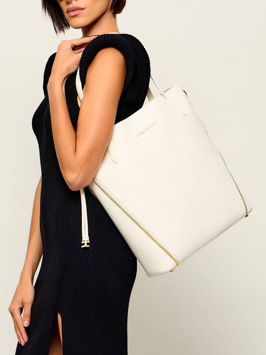 Borsa Elisabetta Franchi BS24A66E2 shopper bag con zip gold laterali