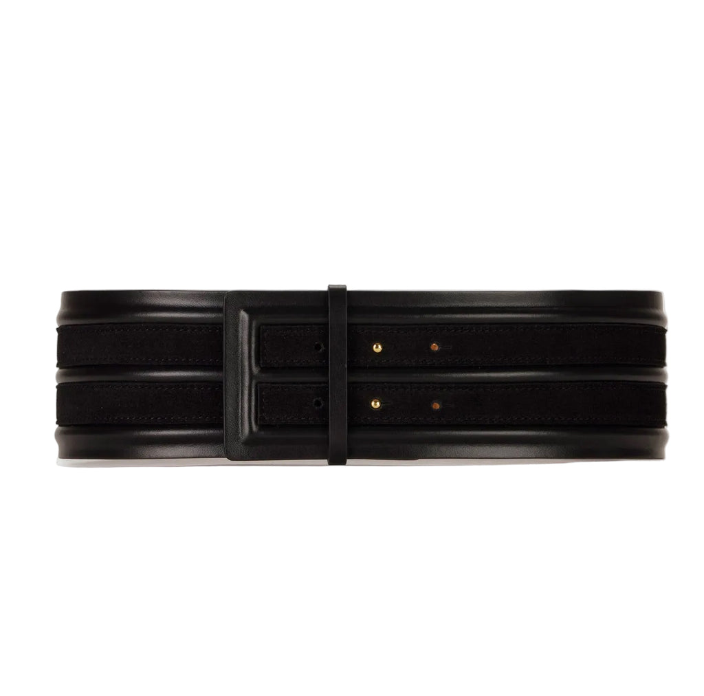 Cinturone Elisabetta Franchi CT02S61E2 con dettagli logo gold