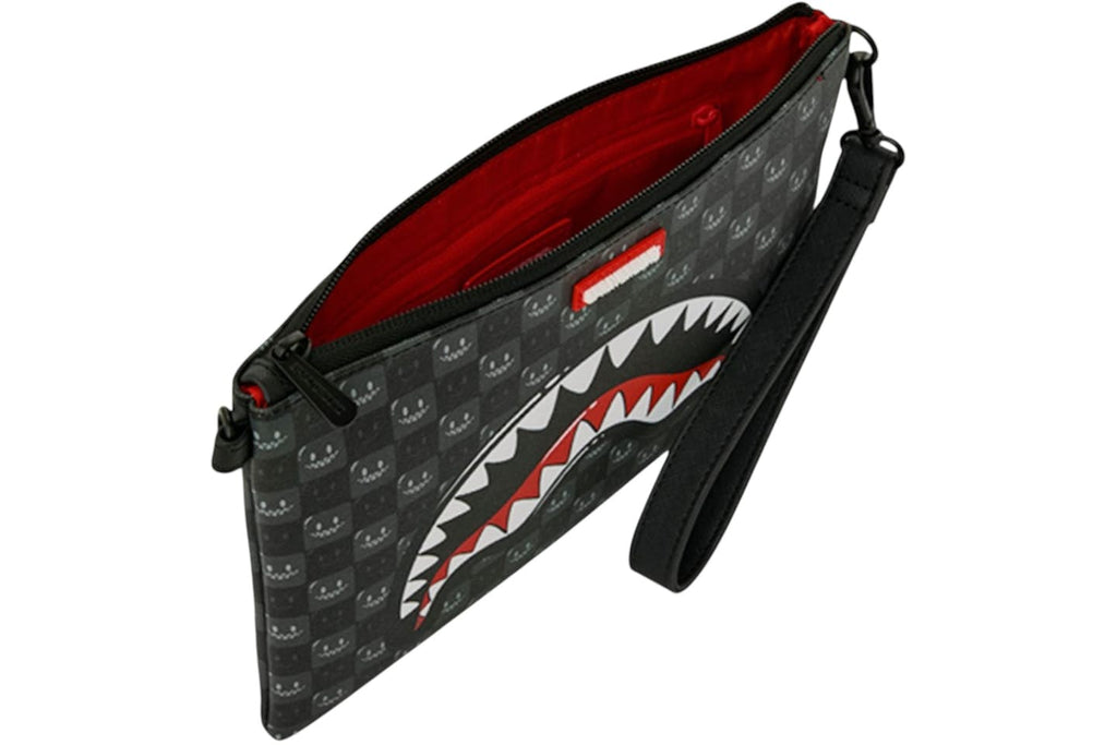 POCHETTE  SPRAYGROUND 9318 SHARKS IN PARIS WTF BUBBLY BLACK CHECK CROSSOVER