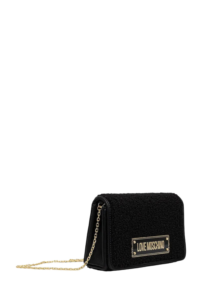 Borsa Love Moschino JC4379 con Tracolla  in Tessuto Teddy Nero