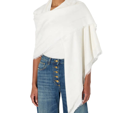 Foulard Elisabetta franchi SC06F67E2 quadrato in lurex tema piume