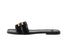 Ciabatte Sandalo Elisabetta Franchi SA72L61E2 Flat in pelle Nero con logo dettaglio