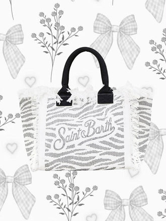Borsa Saint Barth Vanity Stampa Animalier Zebra Ricoperta Di Strass VANI001 00271L
