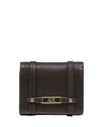 Portafoglio Armani Exchange XW002613 AF15632 con placchetta e logo gold