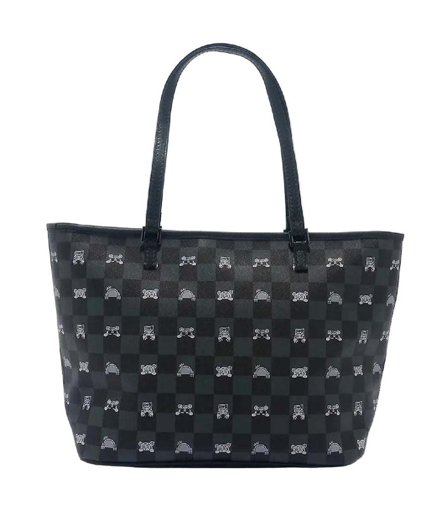 BORSA SPRAYGROUND 8916 GRAY PEEKING CHRACTER CHECK TOTE BAG