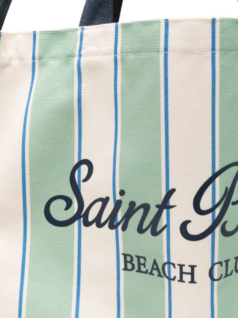 Borsa Saint Barth Essential Bag stripes verde/panna EBAGN007 09420L