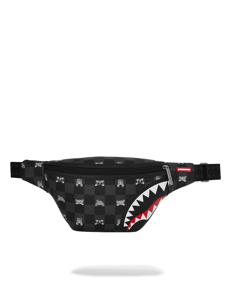 MARSUPIO SPRAYGROUND 8912 GRAY PEEKING CHARACTER CHECK CROSSBODY