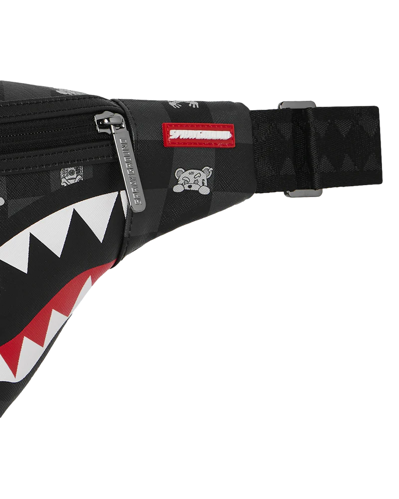 MARSUPIO SPRAYGROUND 8912 GRAY PEEKING CHARACTER CHECK CROSSBODY