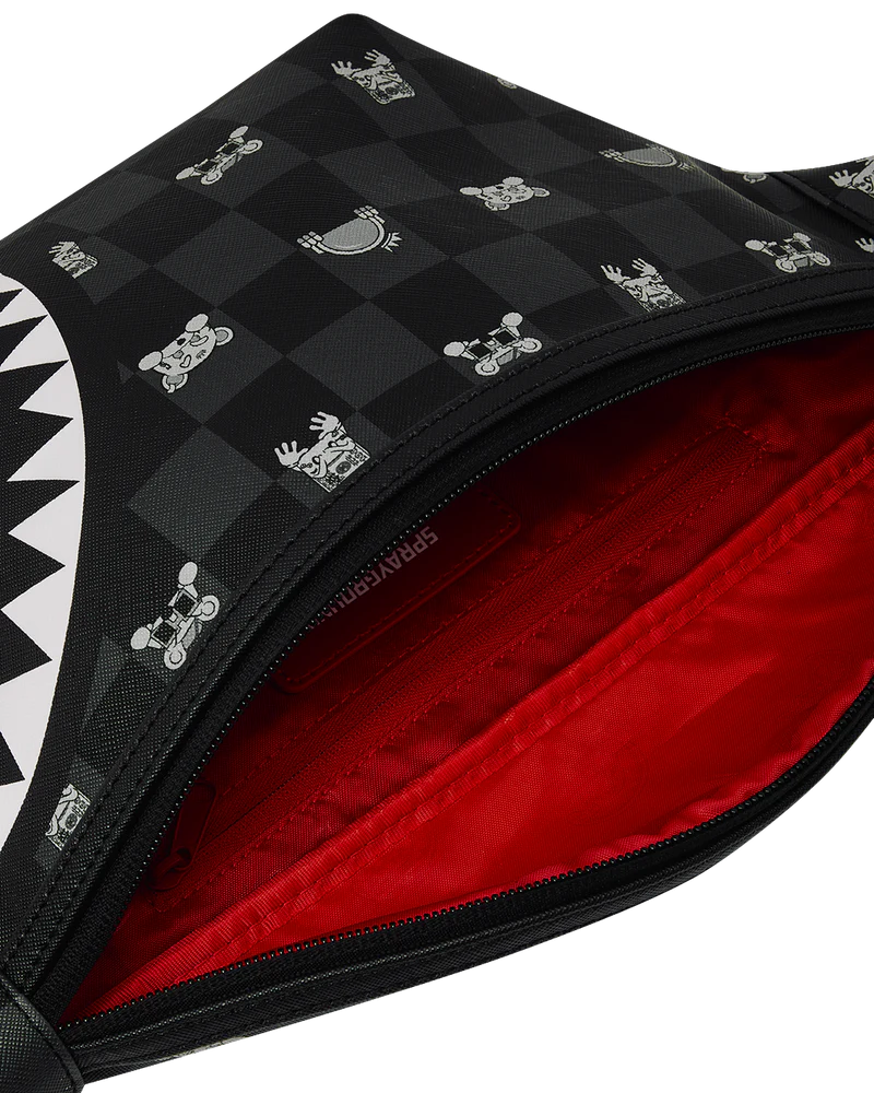 MARSUPIO SPRAYGROUND 8912 GRAY PEEKING CHARACTER CHECK CROSSBODY
