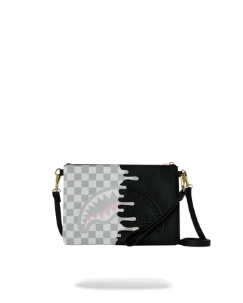POCHETTE SPRAYGROUND 8919 CREAM CHECK SIDE DRIP CROSSBODY CLUTCH