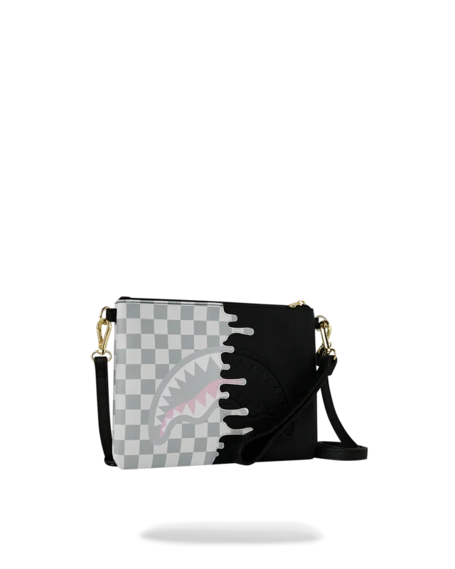 POCHETTE SPRAYGROUND 8919 CREAM CHECK SIDE DRIP CROSSBODY CLUTCH