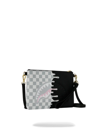POCHETTE SPRAYGROUND 8919 CREAM CHECK SIDE DRIP CROSSBODY CLUTCH