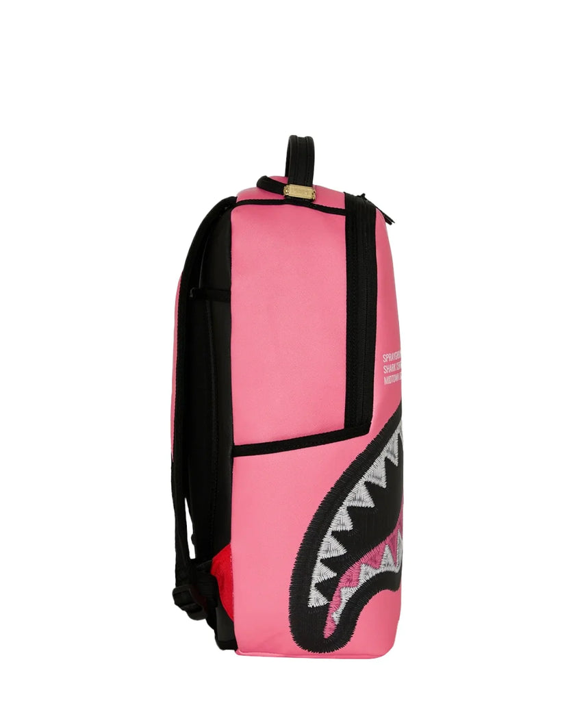 ZAINO SPRAYGROUND 9630 SHARK CENTRAL PINK EMBROIDERED SHARK BACKPACK