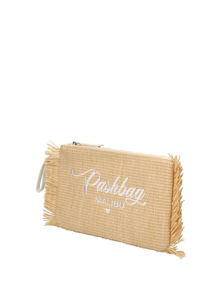 Pochette Pashbag Bice in rafia con frange
