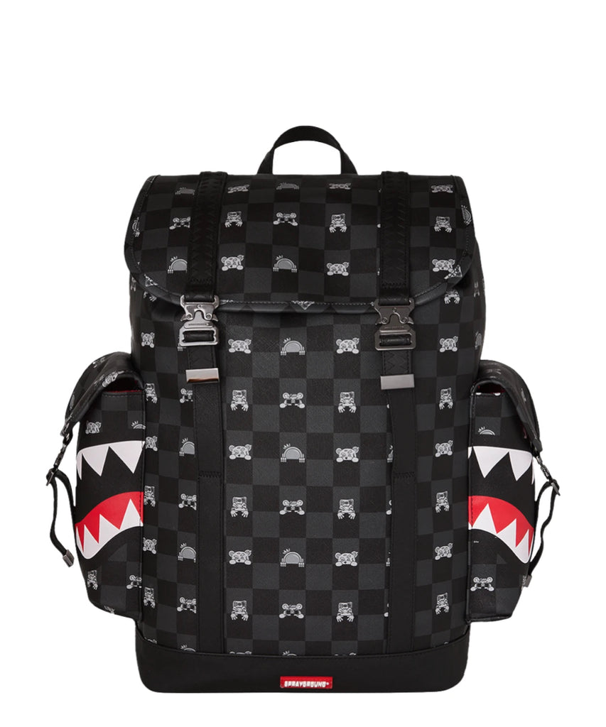 ZAINO SPRAYGROUND  8909 GRAY PEEKING CHARACTER CHECK MONTE CARLO