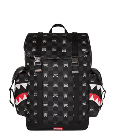 ZAINO SPRAYGROUND  8909 GRAY PEEKING CHARACTER CHECK MONTE CARLO