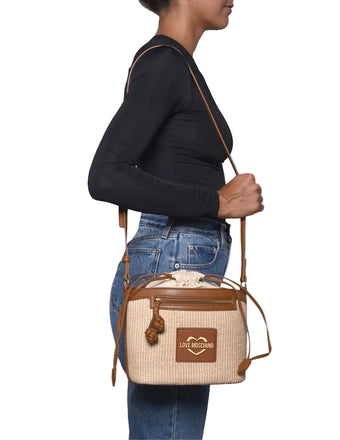 Borsa Love moschino Jc4344 a tracolla in rafia Chic