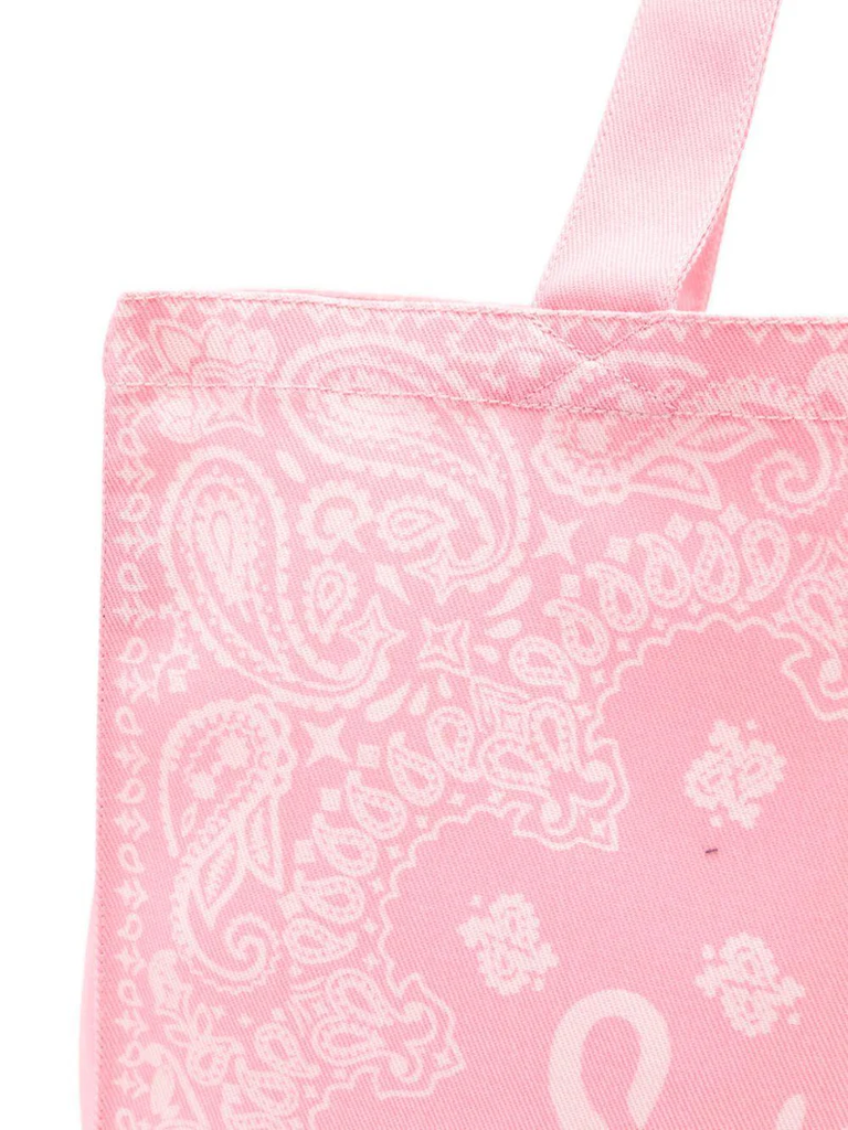 Borse Saint Barth Essential Bag in tessuto denim stampa bandana e logo a contrasto