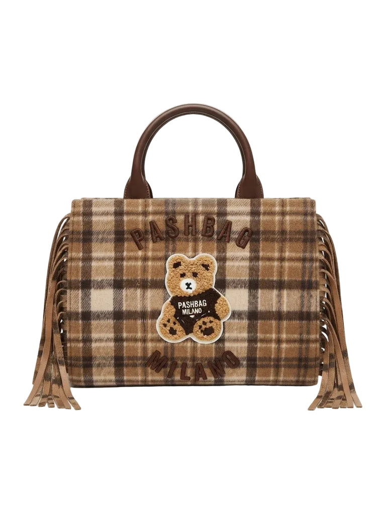 Borsa Pashbag tote Marge big Shepherd yard a tracolla  con frange