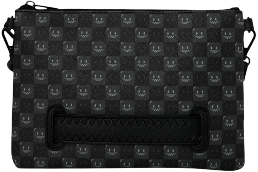 POCHETTE  SPRAYGROUND 9318 SHARKS IN PARIS WTF BUBBLY BLACK CHECK CROSSOVER