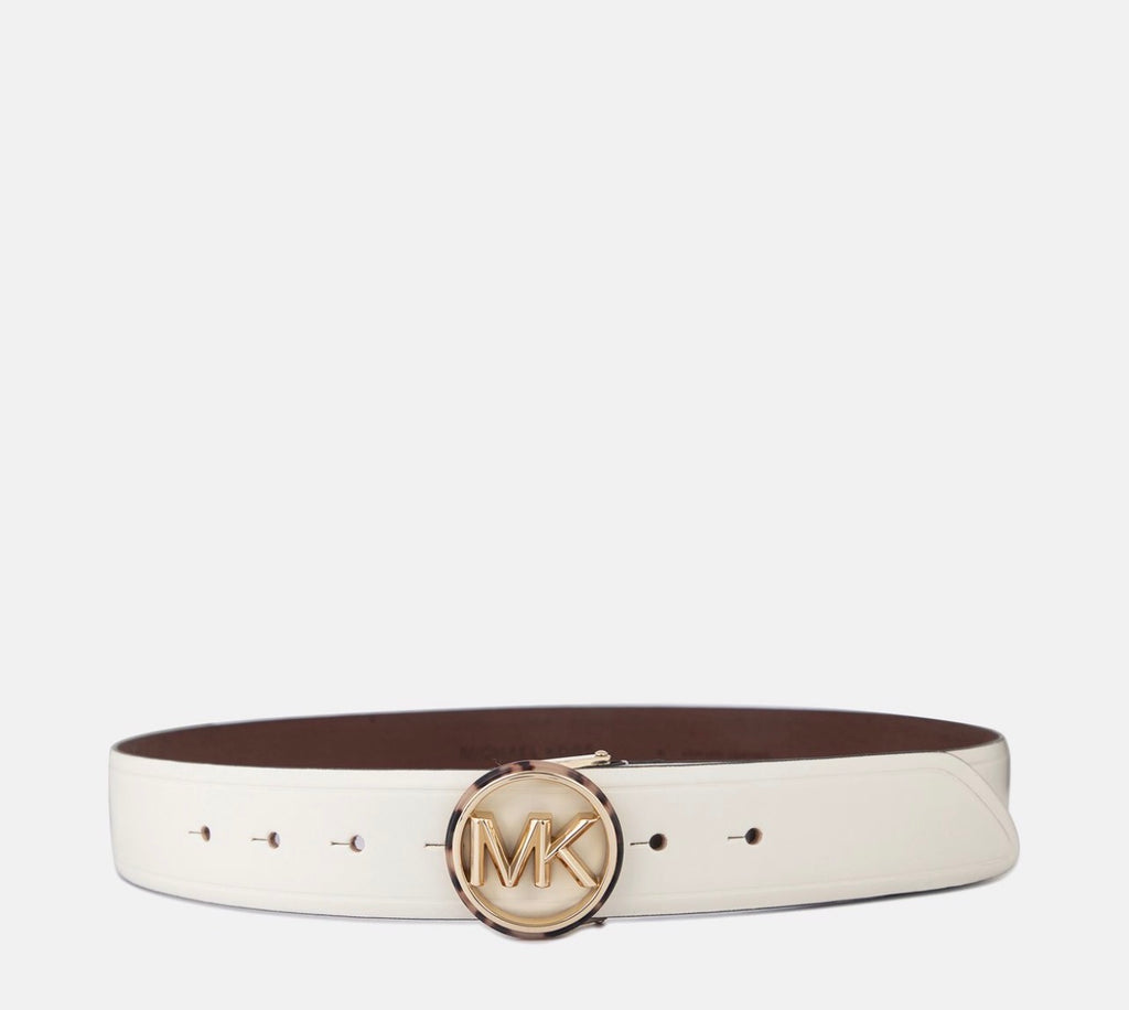 Cintura Michael Kors avorio con logo oro