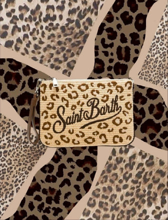 Pochette Saint Barth Parisienne Mini Straw Leopardata PARM002 00349L