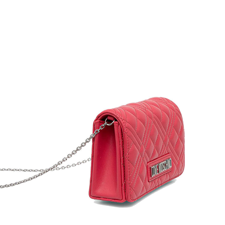 Borsa Love Moschino JC4248 Pochette matelasse con tracolla in catena silver
