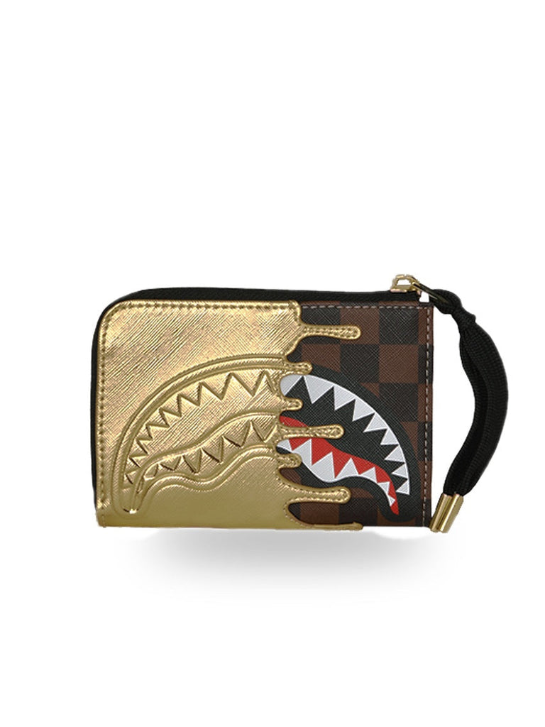 PORTAFOGLIO SPRAYGROUND 9341 SHARKS IN PARIS GOLD DRIP WALLET