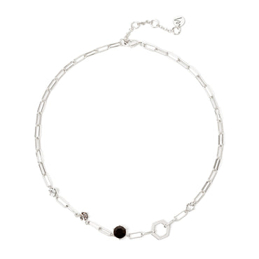 Collana Sodini 912787P
corta esagono e cristalli nera/silver