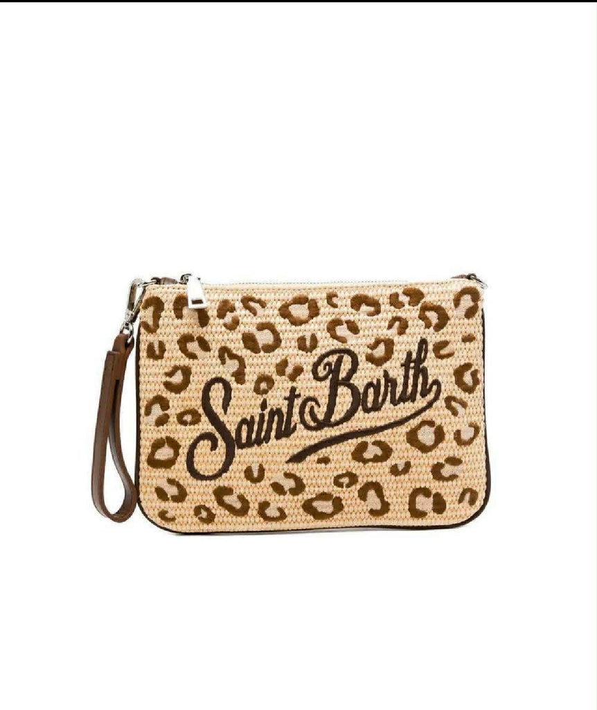 Pochette Saint Barth Parisienne Mini Straw Leopardata PARM002 00349L