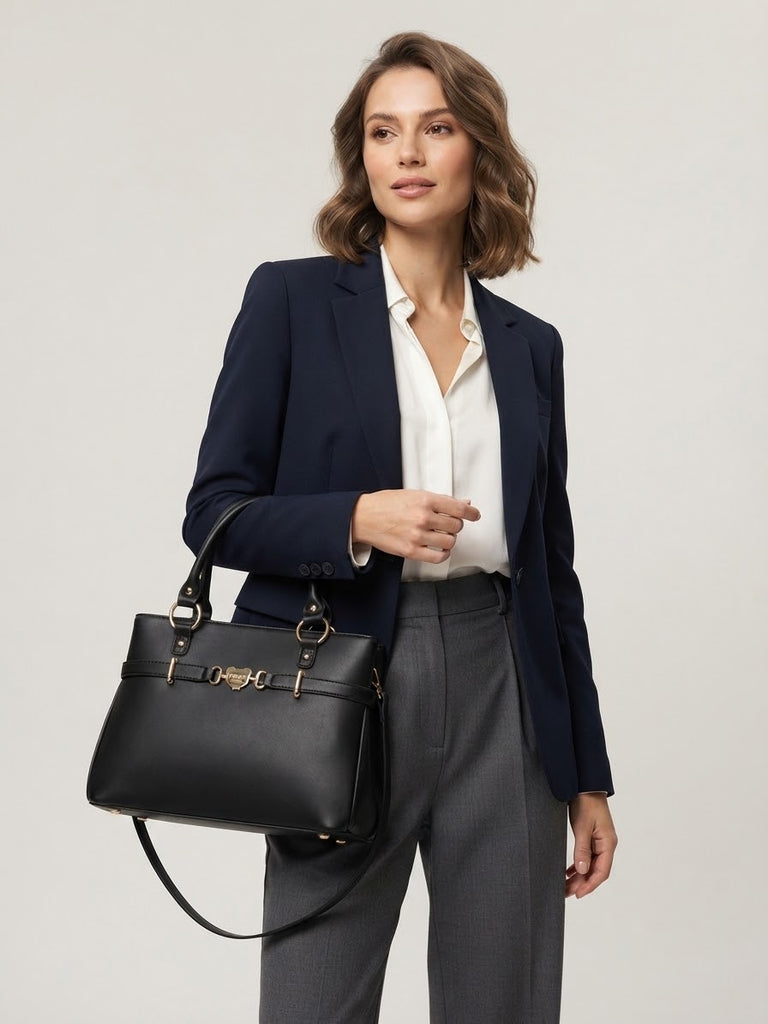 Borse Pashbag tote Big Carmel Golden in ecopelle liscia