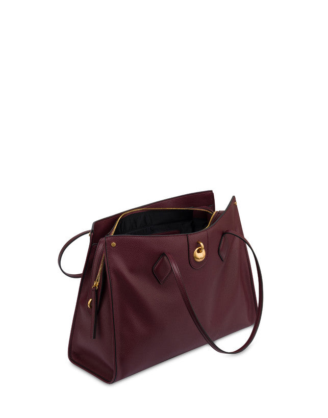 Borsa Pollini SC4642 Shopping Bag Drop In Mini Grained Pu Burgundy
