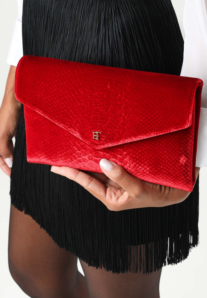 Borsa Elisabetta Franchi BS27A67E2 Tracolla in velluto con stampa cocco