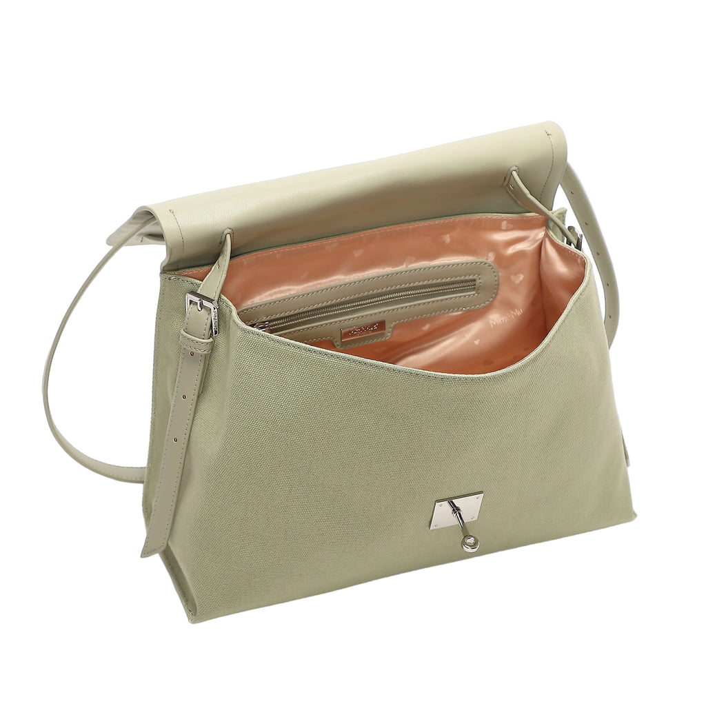 Borsa Mimì Muà Bauletto Big A Spalla Con Patta E Canvas H201403