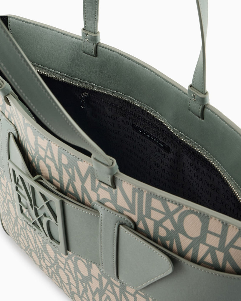 Borsa Armani Exchange Art949127 Shopping Bag Logata B/Color Salvia