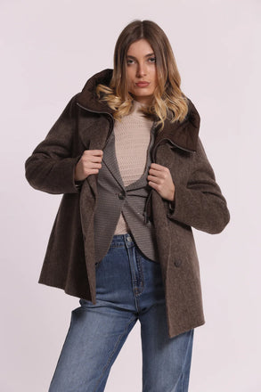 CAPPOTTO MIMI MUA' CORTO CON DETTAGLIO PIUMINO REMOVIBILE CMAP 6686