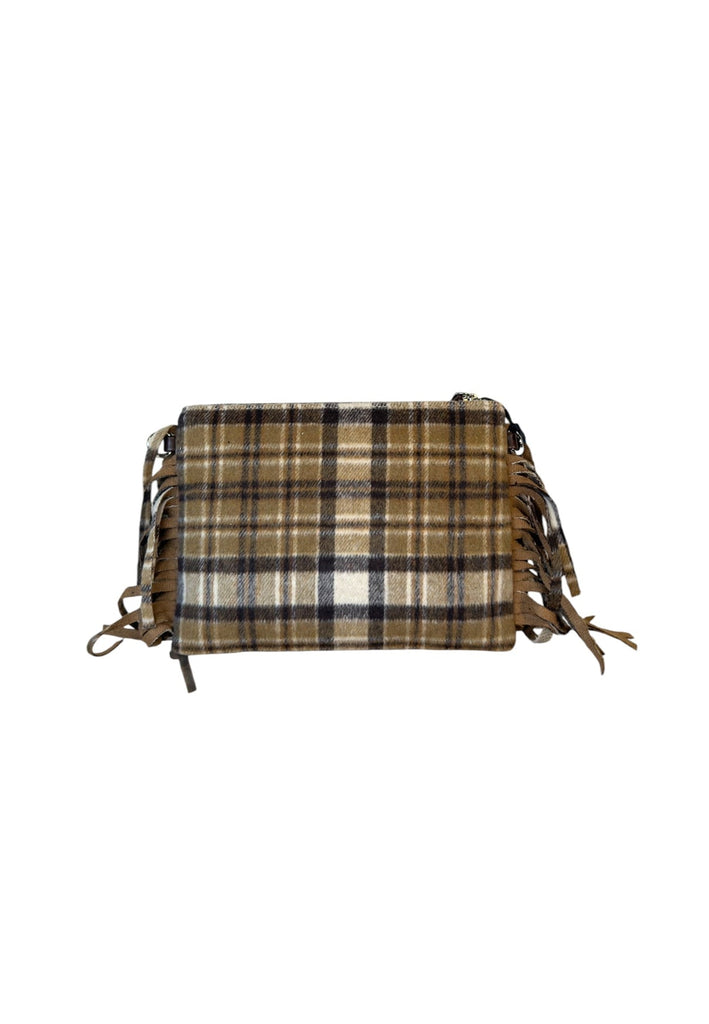 Borsa Pashbag Pochette con tracolla Sophie Shepherd yard con frange laterali