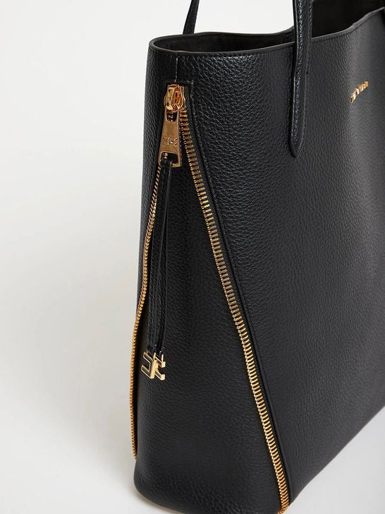 Borsa Elisabetta Franchi BS24A66E2 shopper bag con zip gold laterali