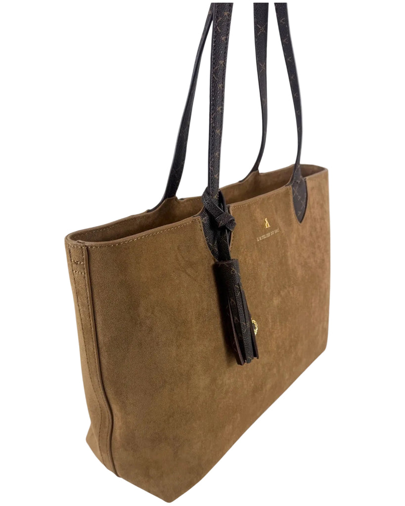 Borsa L’ Atelier Du Sac shopper Jeanette My Lady in suede con manici logati