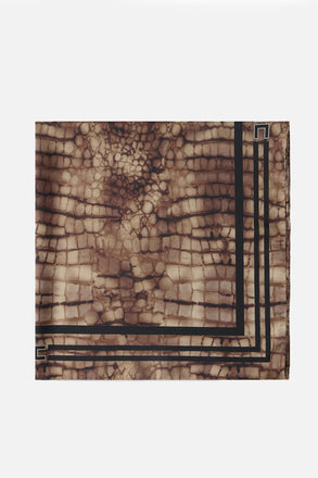 Foulard Elisabetta Franchi FO24L61E2 In Twill Di Seta con Stampa Alligatore