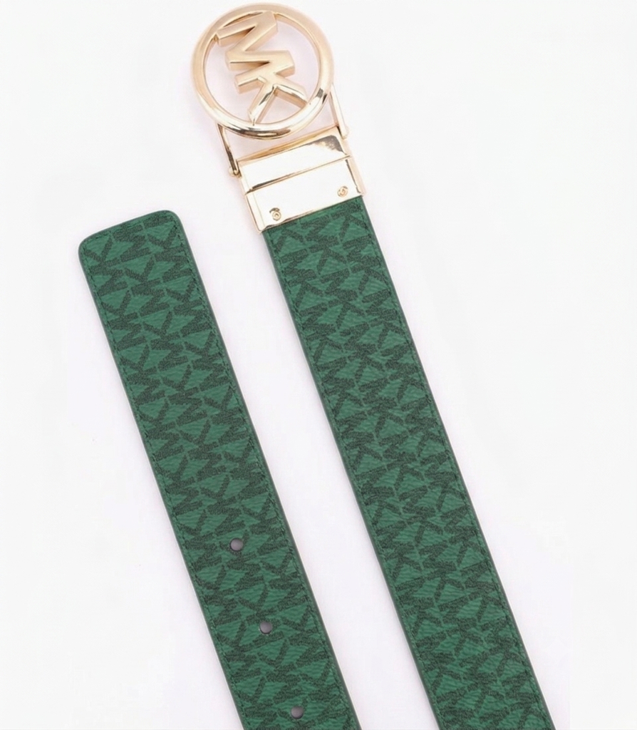 Cinture Michael Kors reversibili con placca logata oro