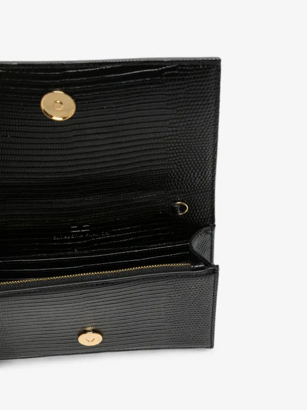 Borsa Elisabetta Franchi BS08A66E2 a spalla con placca logo effetto lucertola