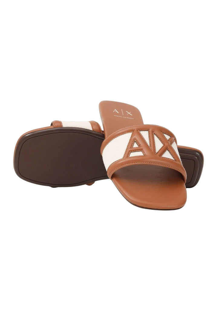 Armani Exchange Ciabatte cuoio XW002568 Saline Clay écru