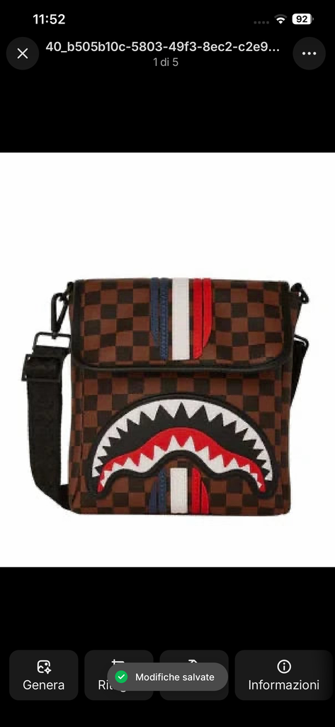 Tracolla Sprayground marrone machine francaise messenger sling 7489