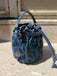 Borsa Tosca blu TS2622B22 mini secchiello in denim arricciato